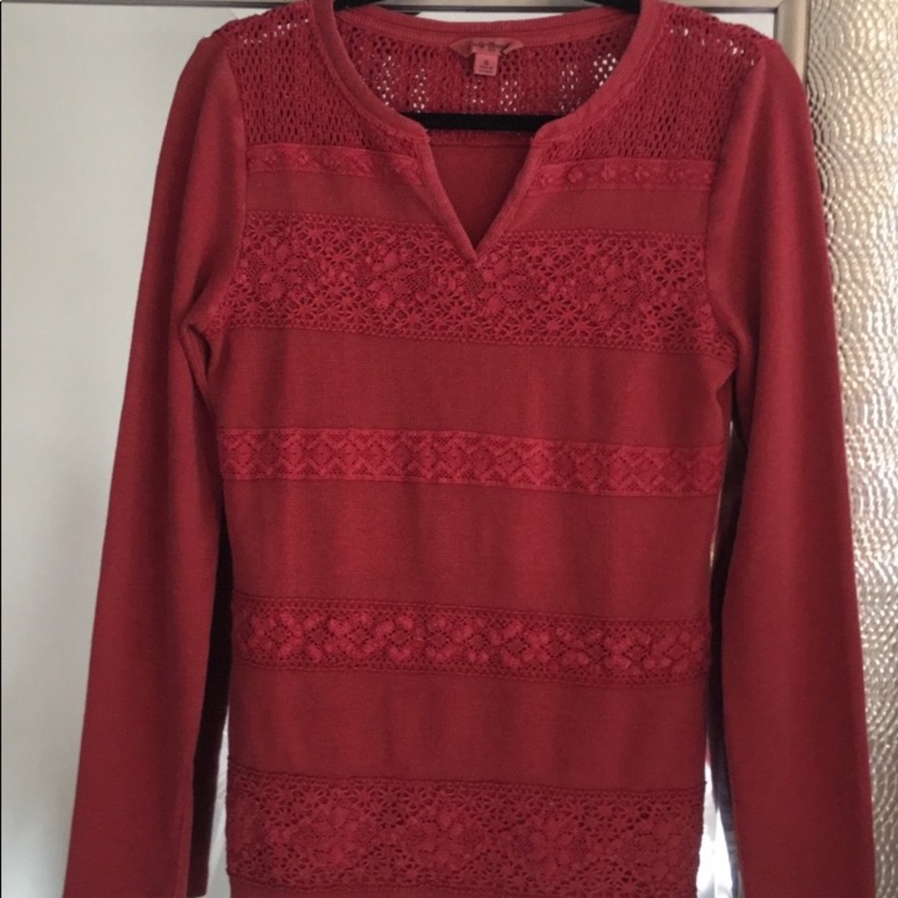 Lucky Brand  Waffle Woven Crochet Thermal
